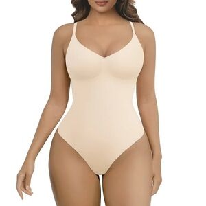 Shaperx Women’s Shapewear Bodysuit Tummy Control Beige Size S/M